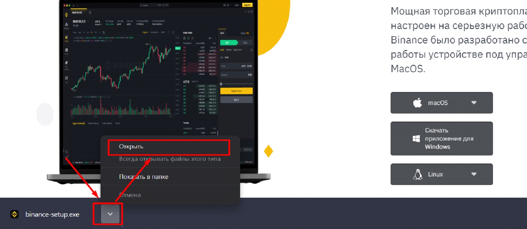 Установка десктопного приложения Binance - 2
