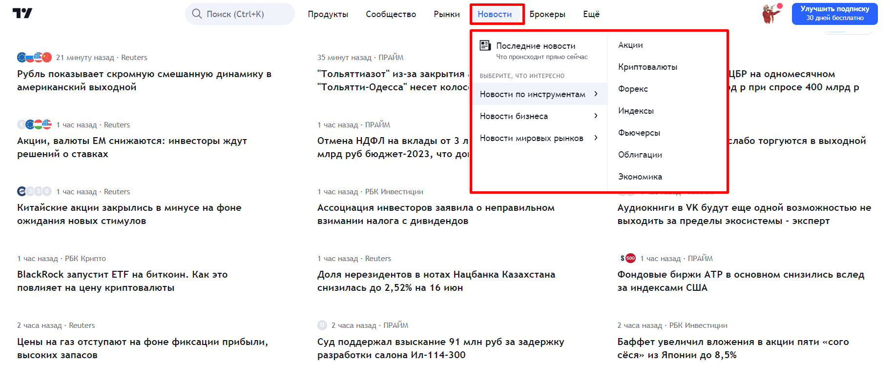 Новости TradingView