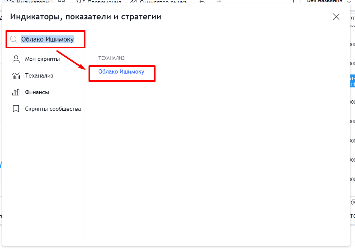 Как включить Облака Ишимоку на TradingView - 2