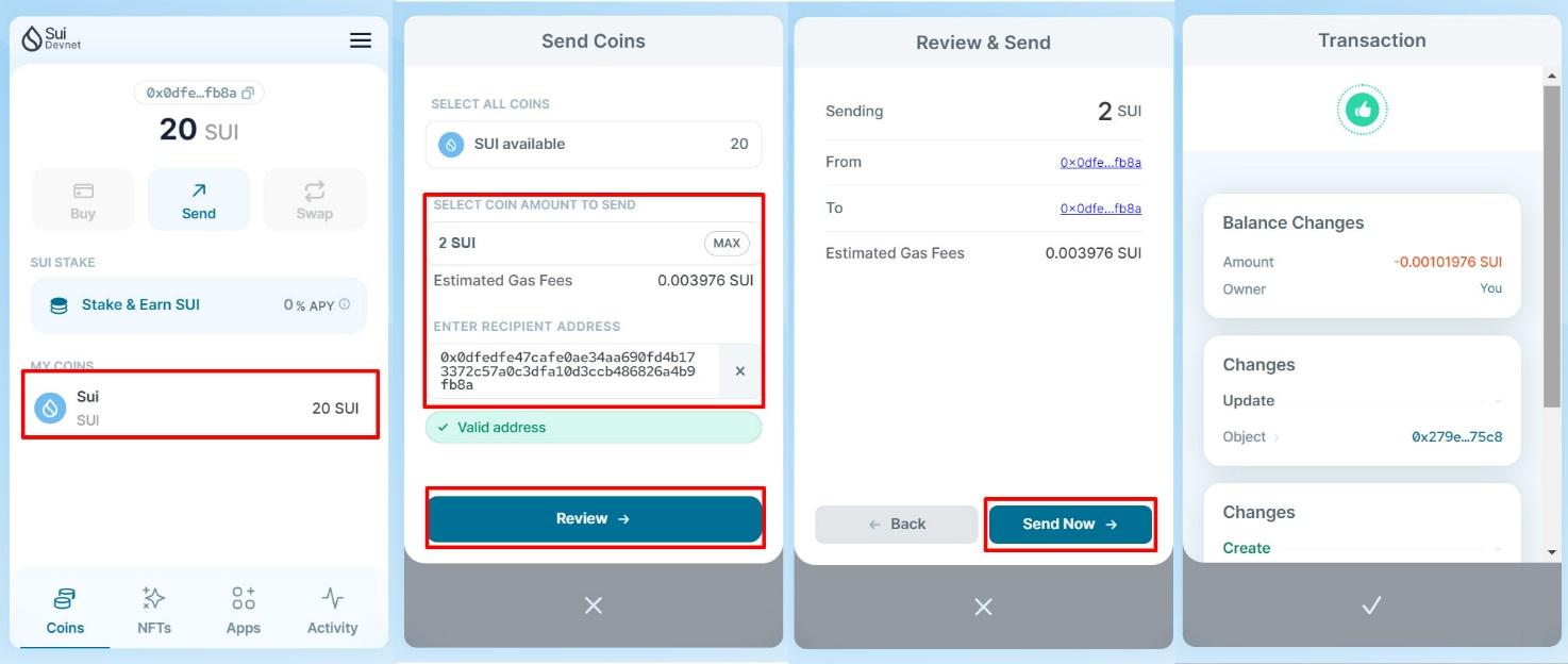 Вывод с SUI Wallet