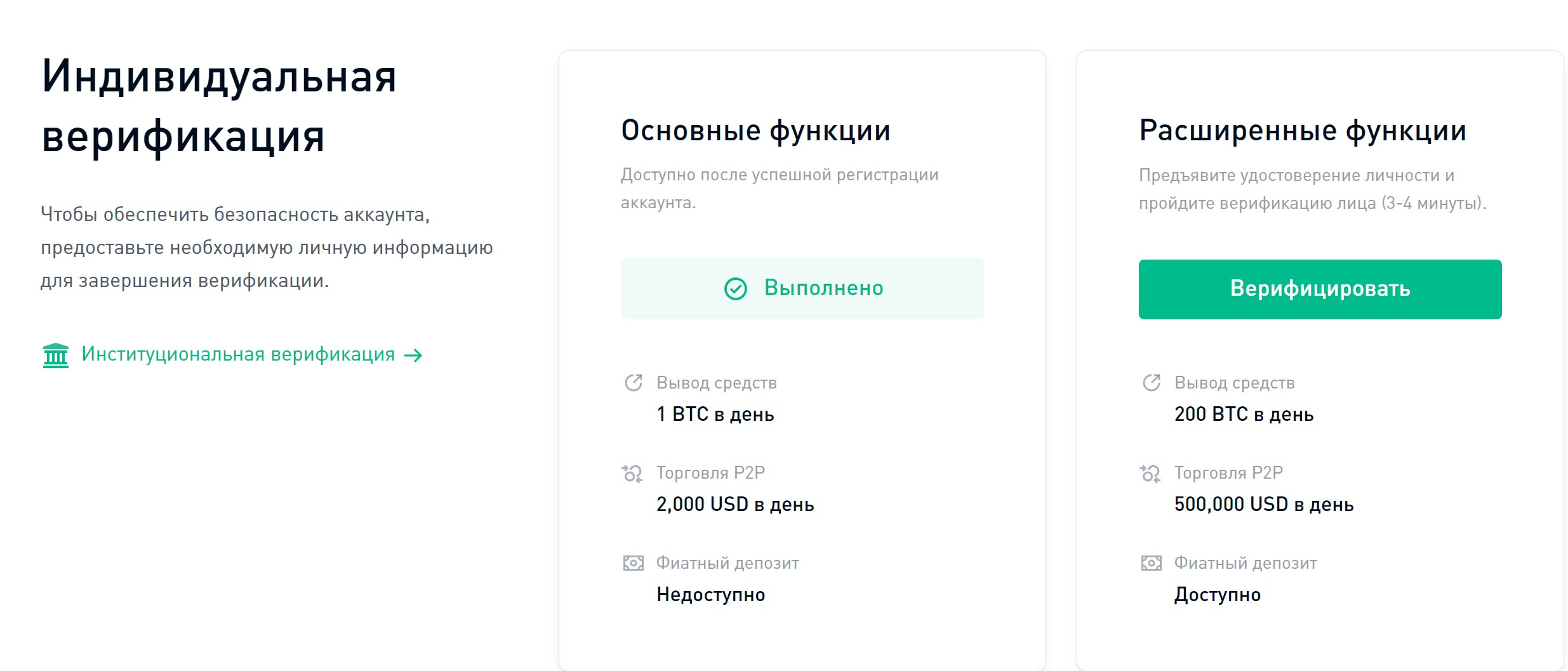 Прохождение верификации аккаунта