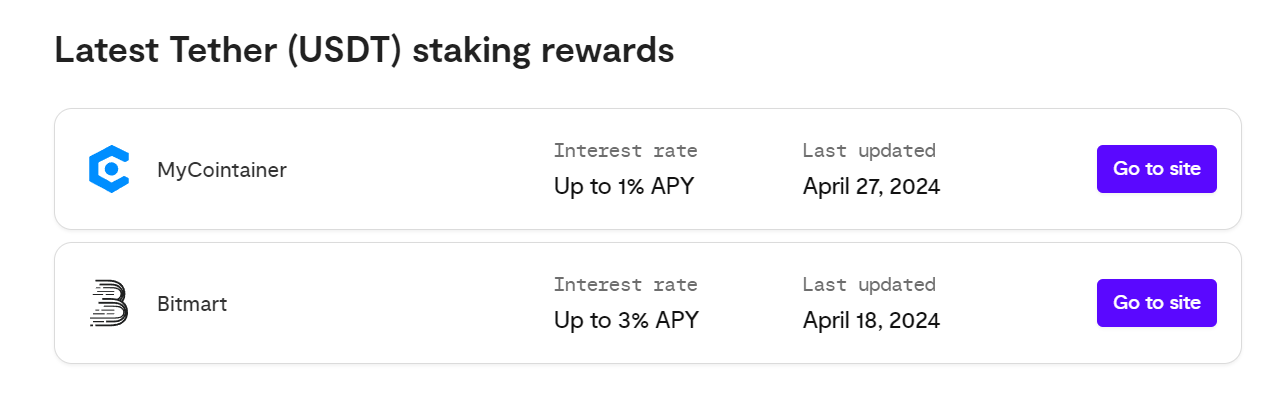 Стейкинг Tether (USDT)