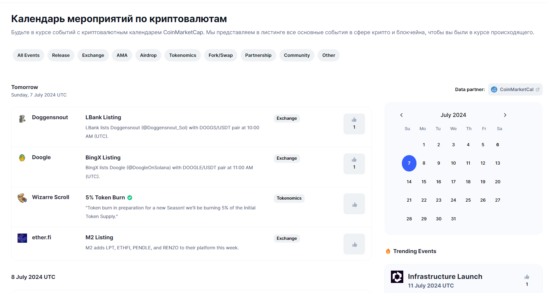 ICO Calendar/Events Calendar