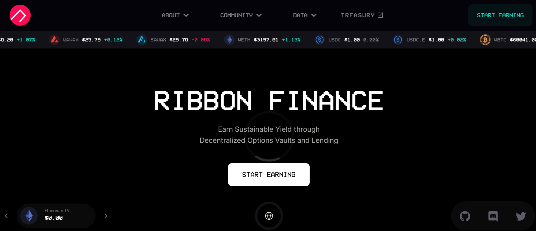 Сайт Ribbon Finance